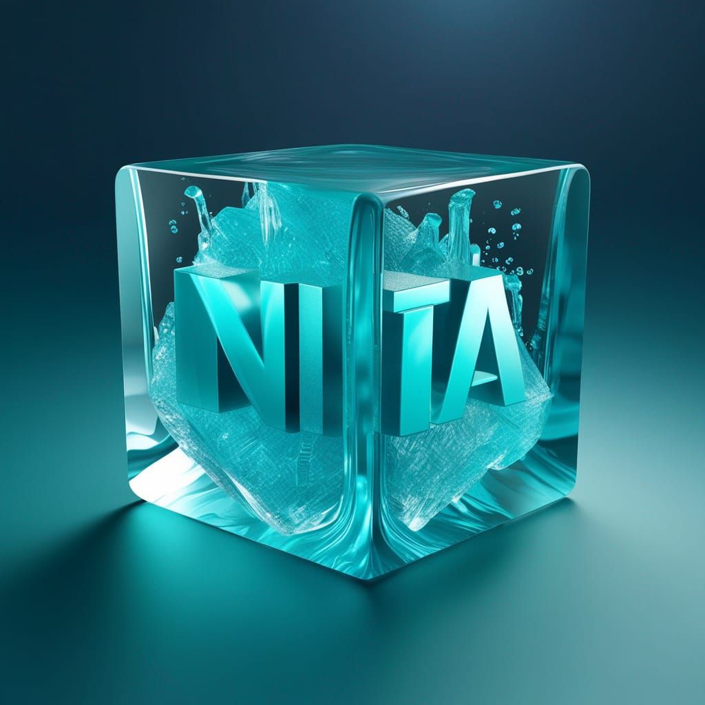 3D Typography of Nita on Crystal Ice