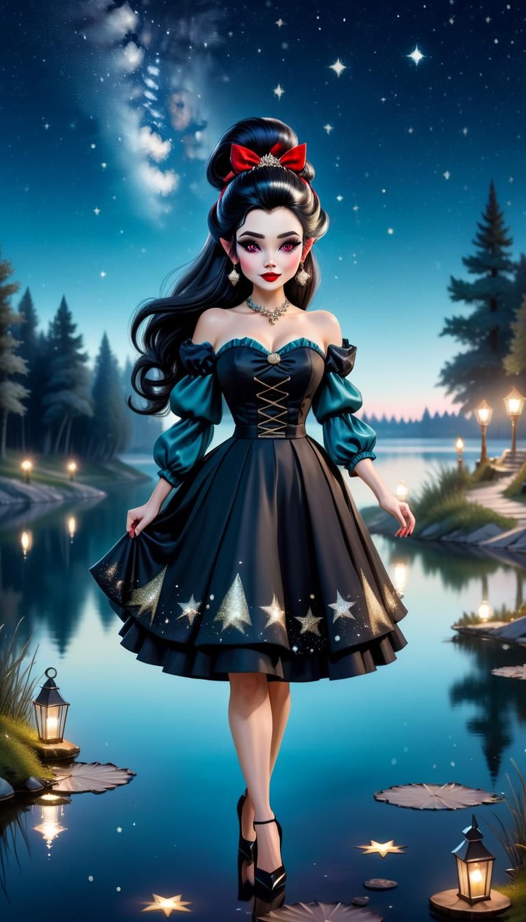 Beautiful Gnome in High Society Fashion by Lake