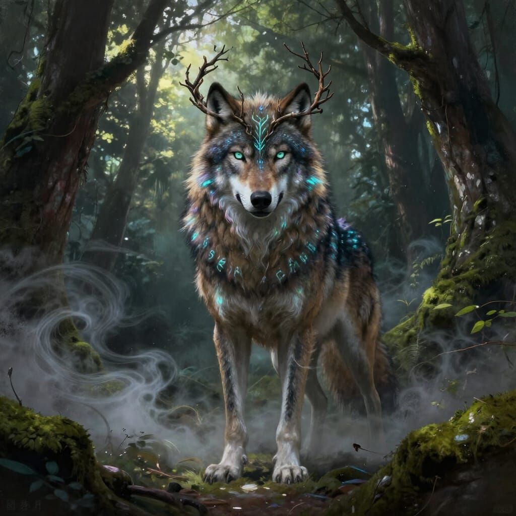 Majestic Wolf Queen in Enchanted Forest