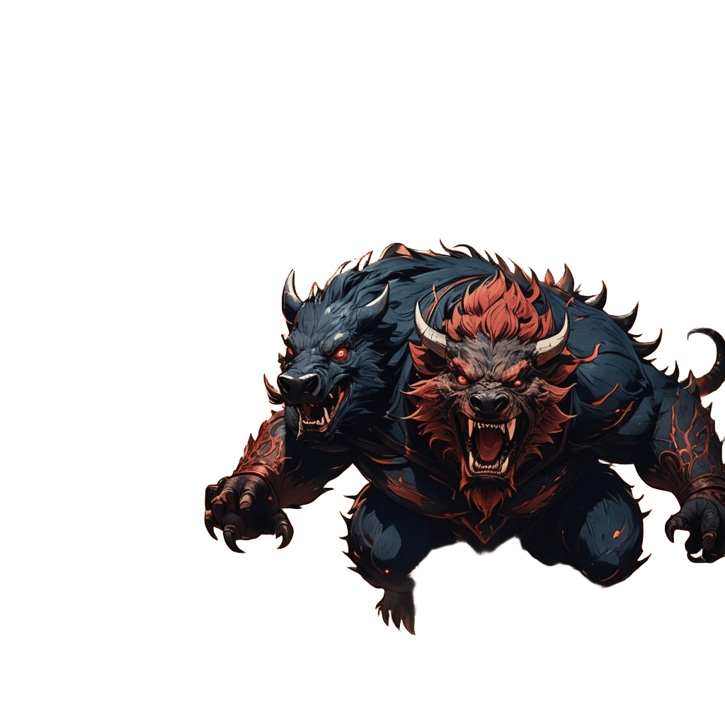 Boar Monster Charging: Cel-Shaded Anime Art