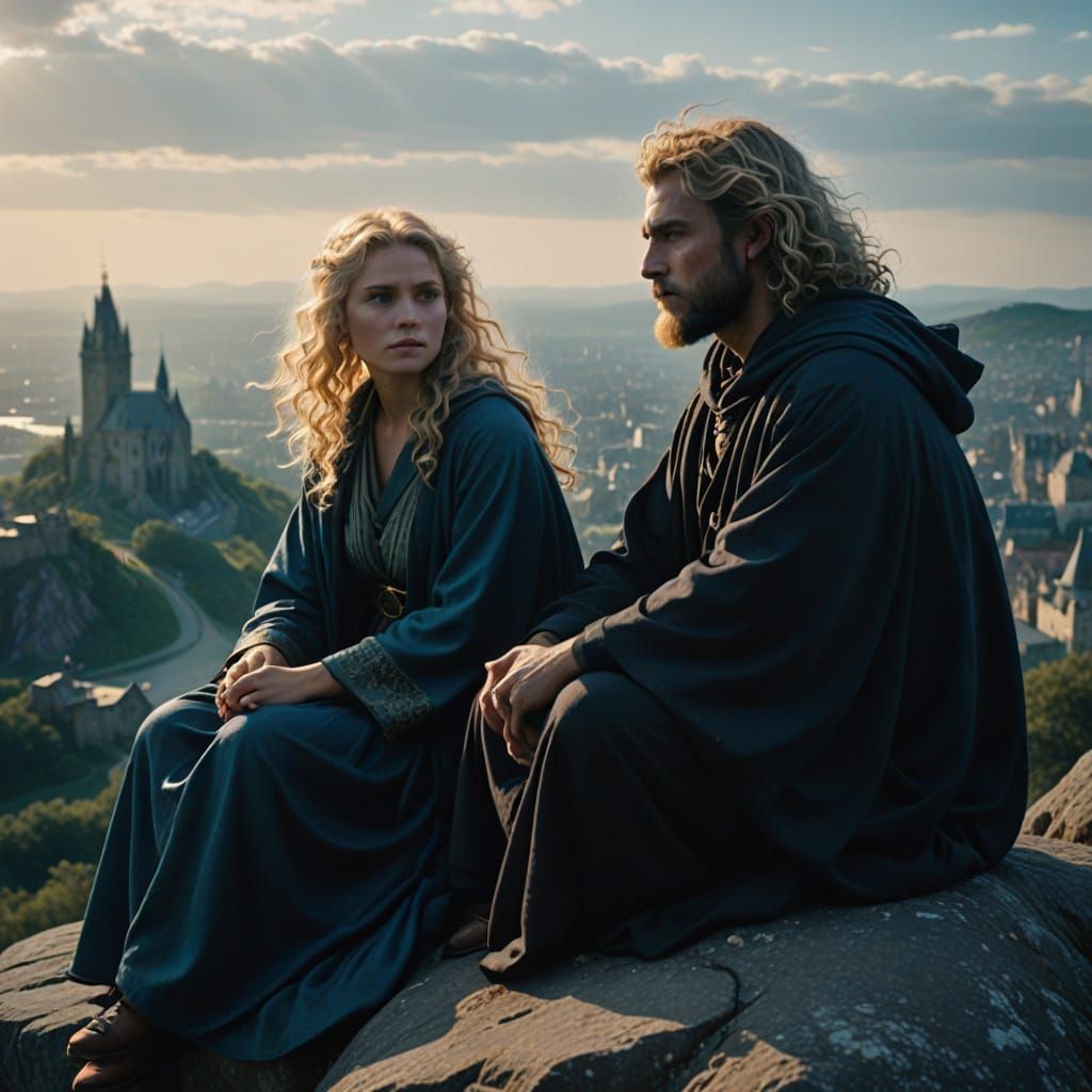 Wizard and Woman in Vintage Film Photography