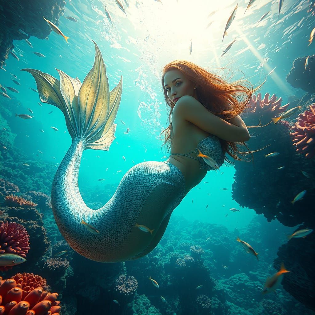 Mythic Sea Creature Unveils Underwater Wonders in Vibrant Ir...