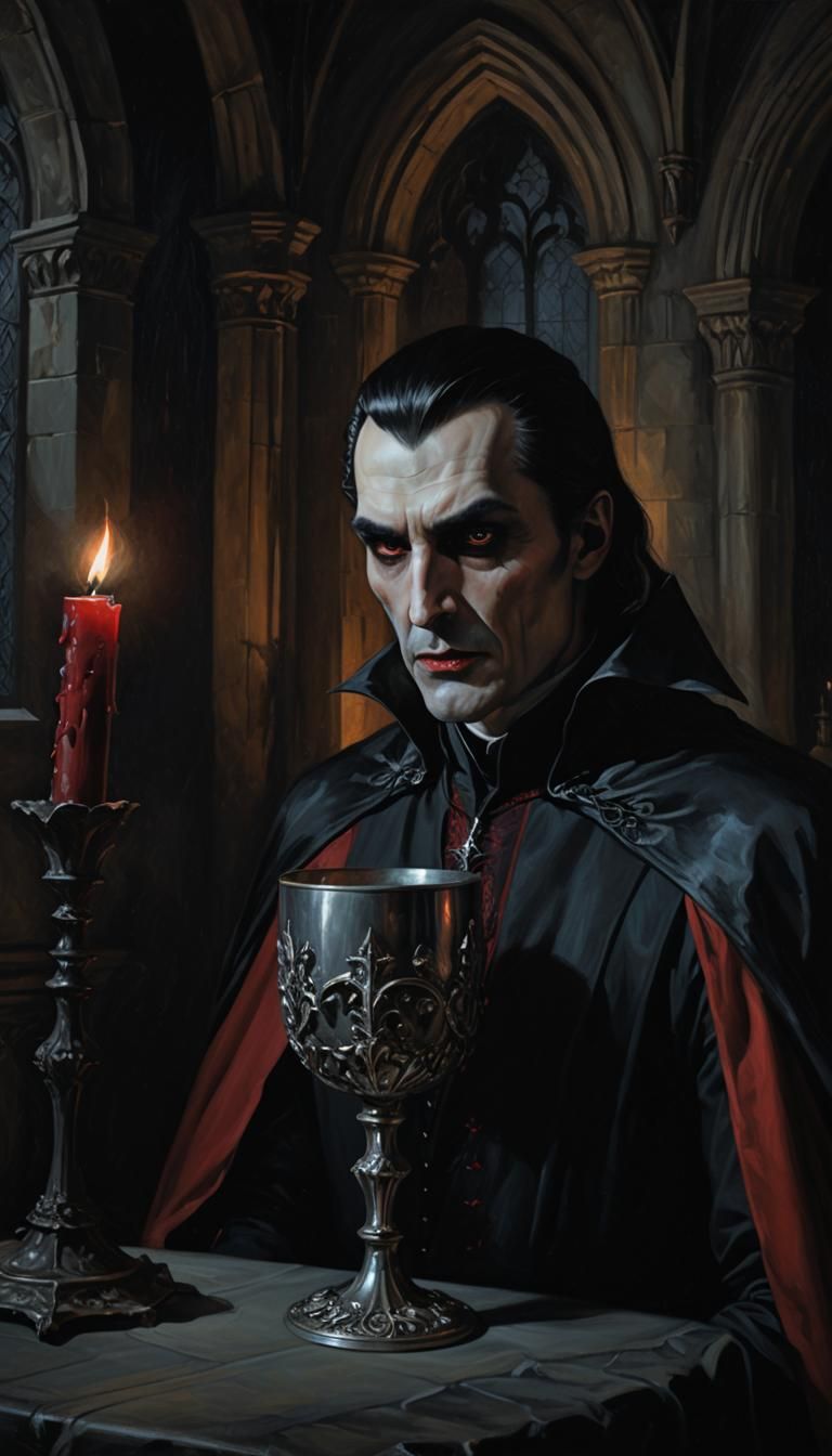 Count Dracula in Gothic Realism Style