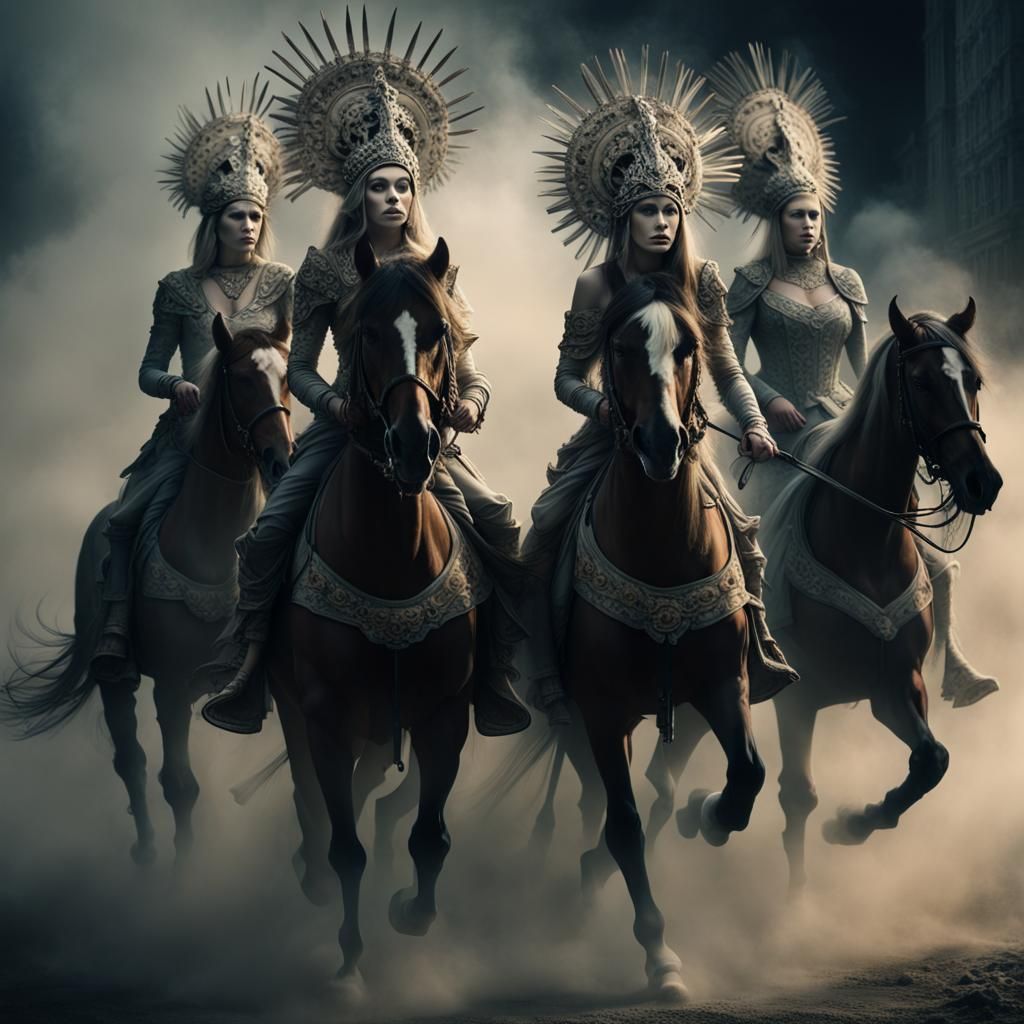 Three Horsemen of the Apocalypse: Dramatic Matte Painting