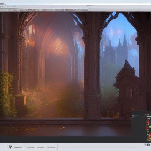 Cyberpunk Church in Knight City: Digital Matte Painting