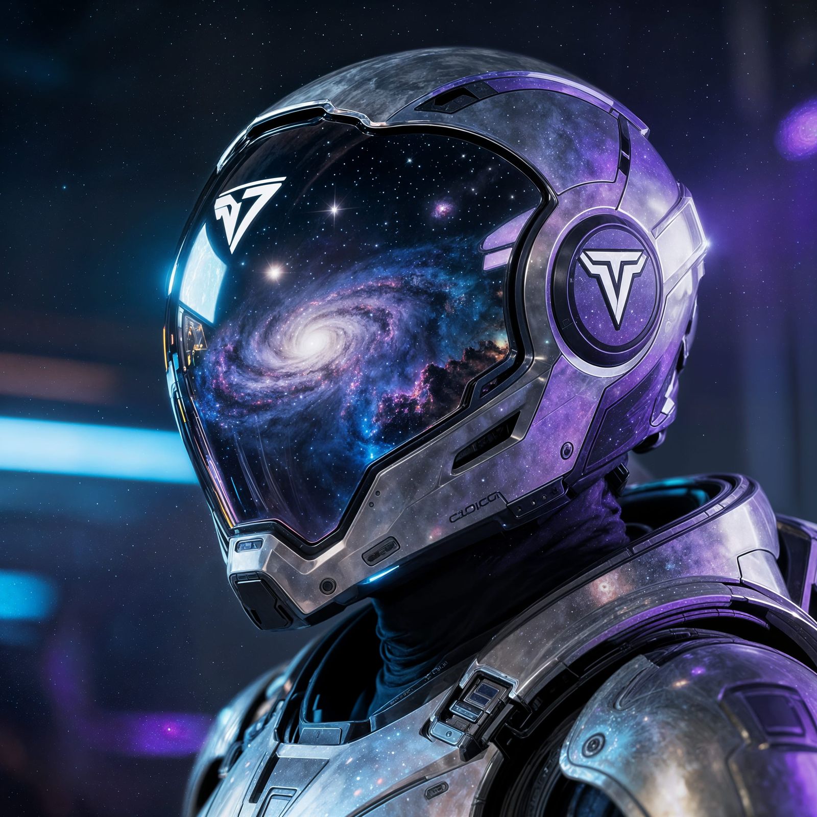 Cosmic Landscape Reflected in N7 Helmet Visor
