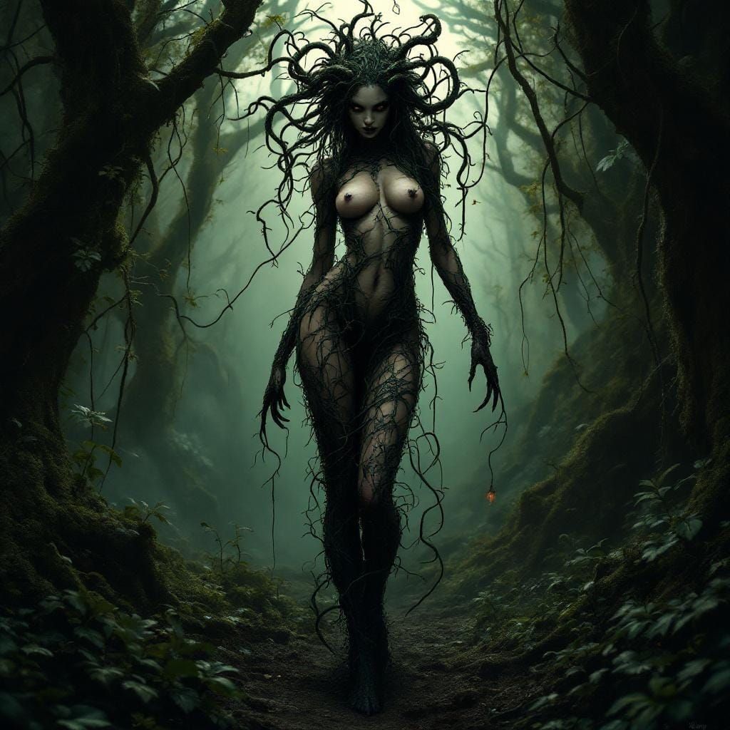 Demoness of Vines in Eerie Forest