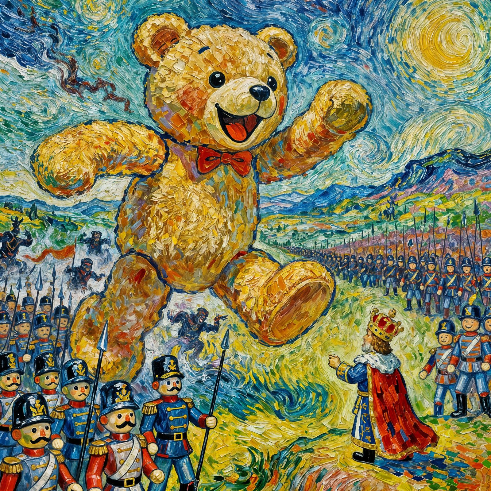 Massive Toy Bear Attacks Evil Toy Soldiers in Epic Vista