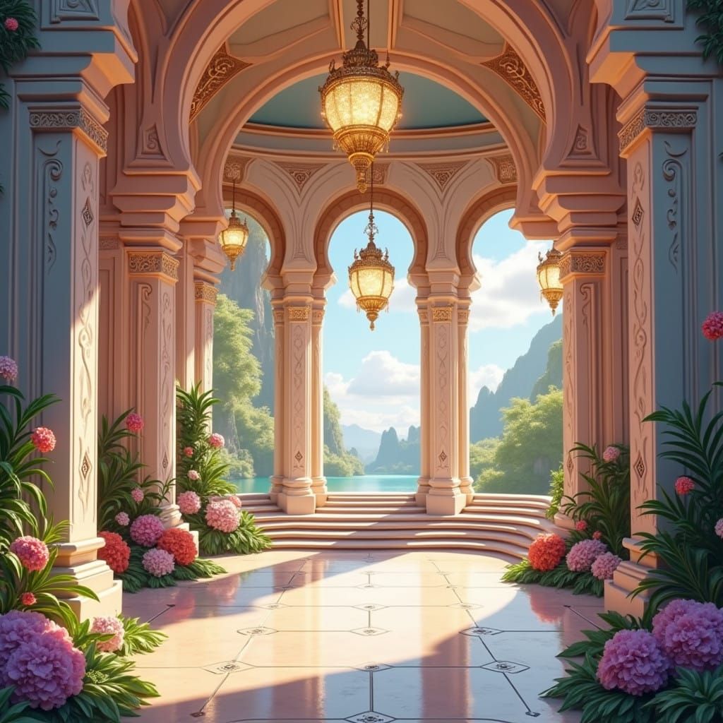 Surreal Emerald Realm Invites Enchantment in Fantasy Concept...