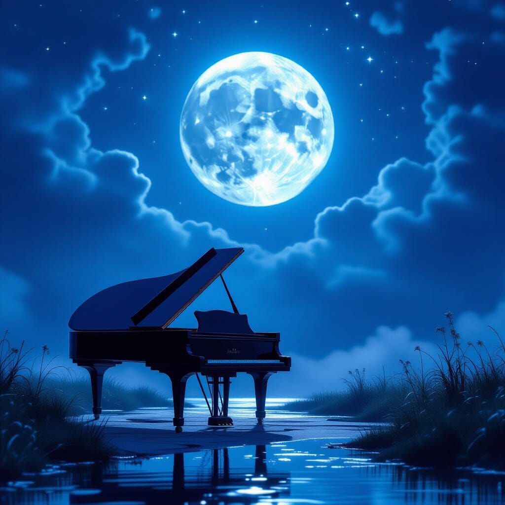 Moonlit Piano Concerto: Serene Melancholy