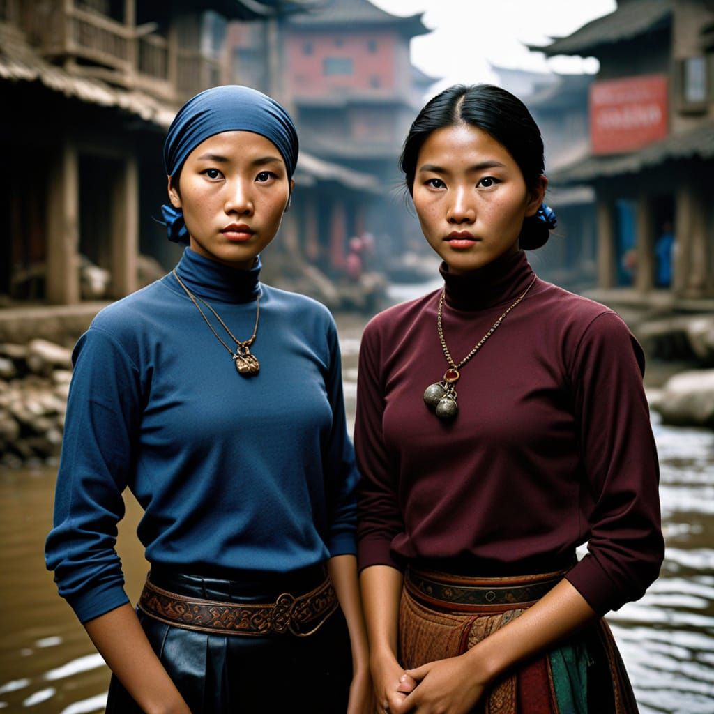 Bald Asian Woman Portrait in Marvel Comic Style