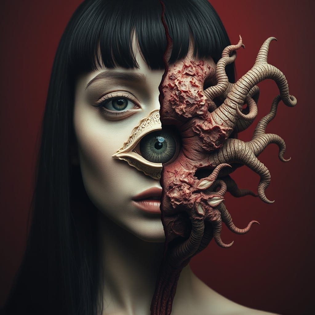 Surreal Horror with Avant-Garde Textures and Biomorphism