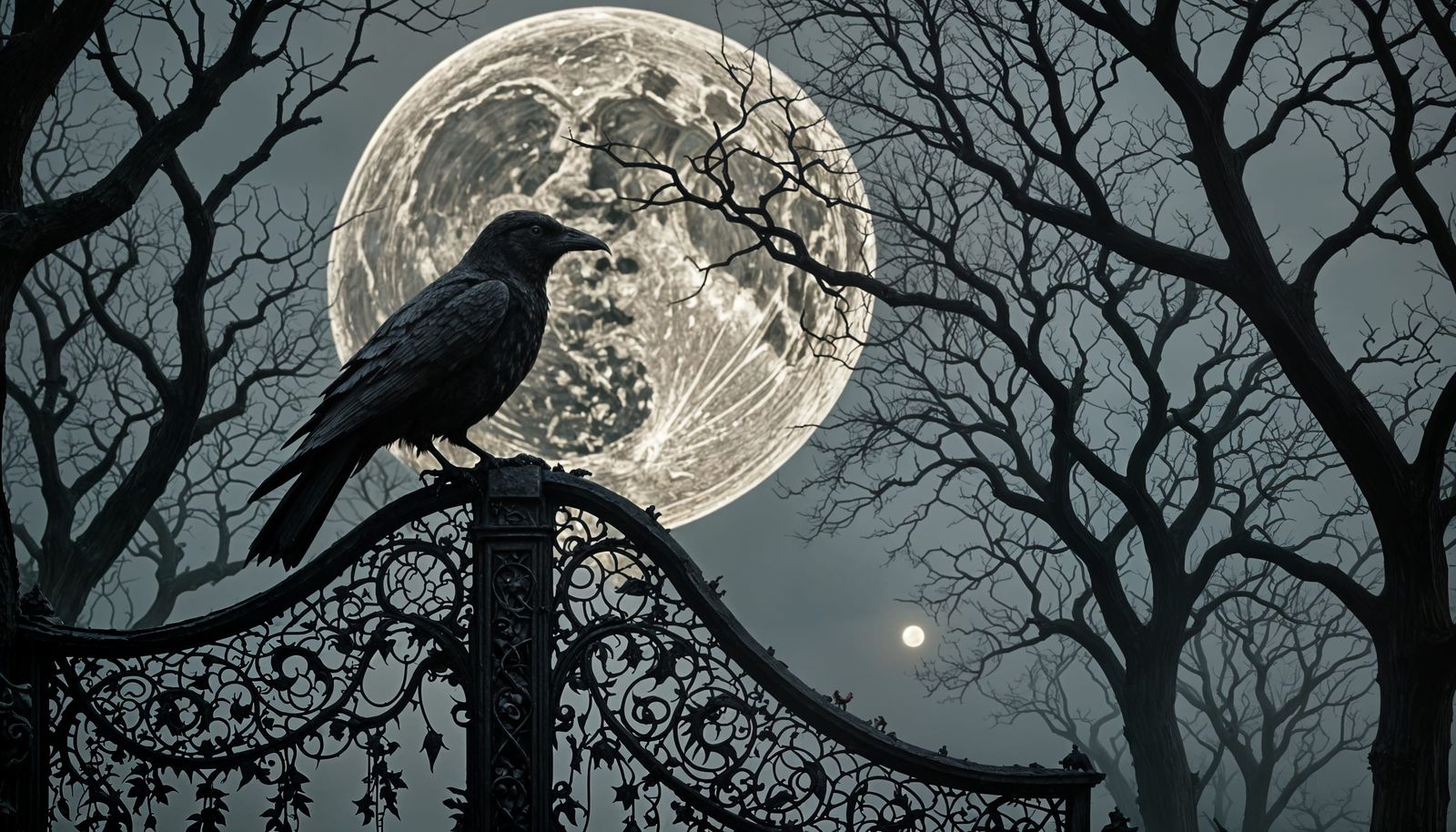 Ethereal Lace Raven in Cemetery Aesthetic