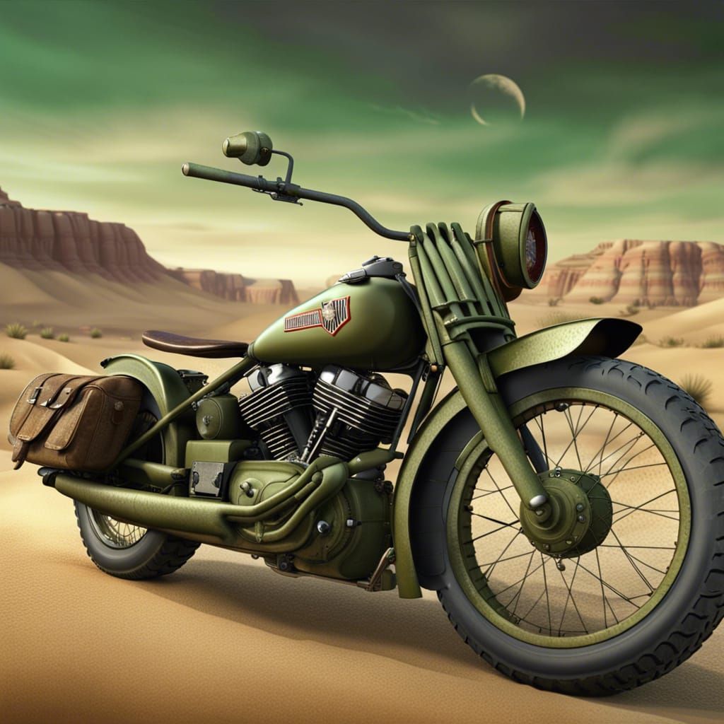 Harley-Davidson WLA "Liberator" in Desert Landscape