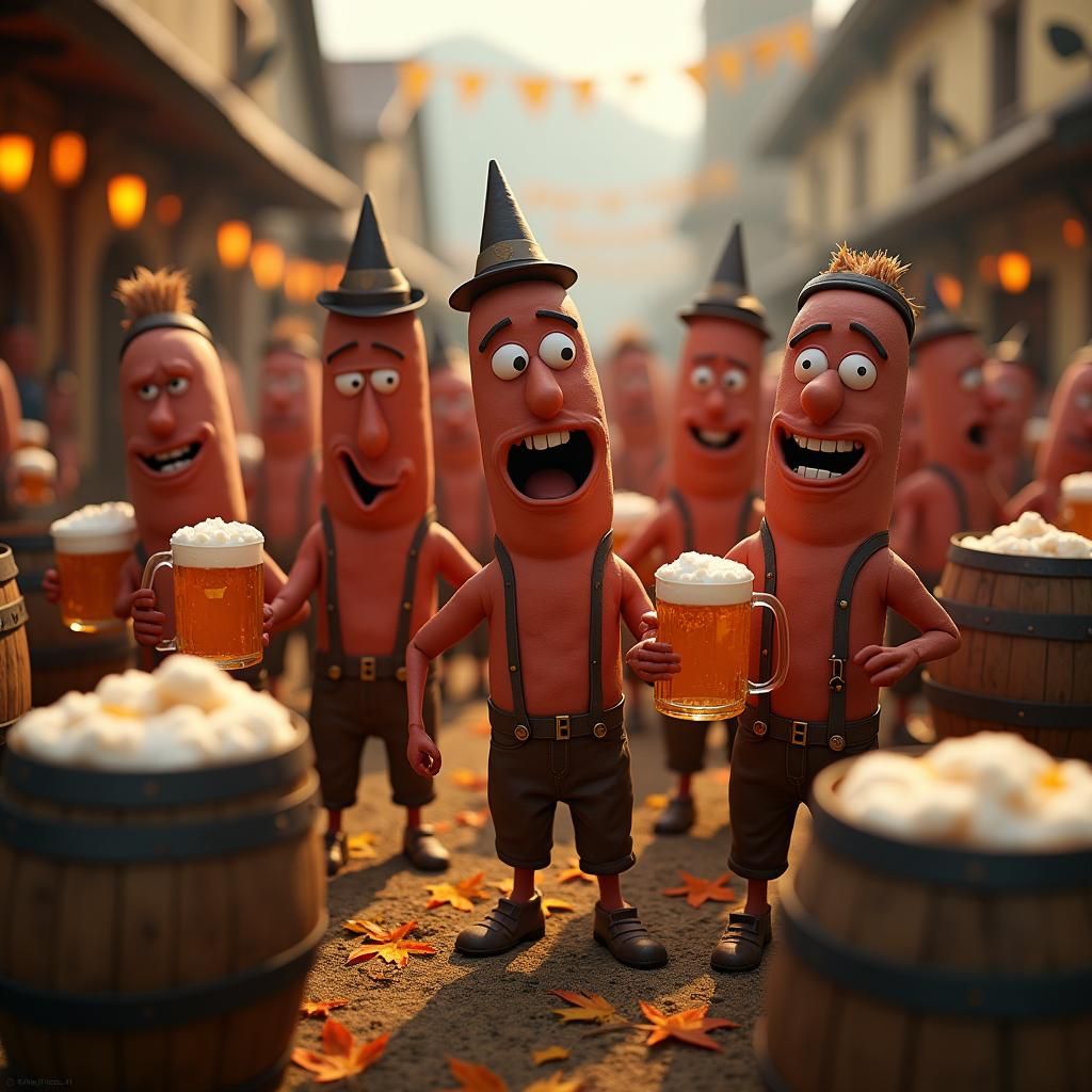 Oktoberfest Sausage Celebration in Burtonesque Style