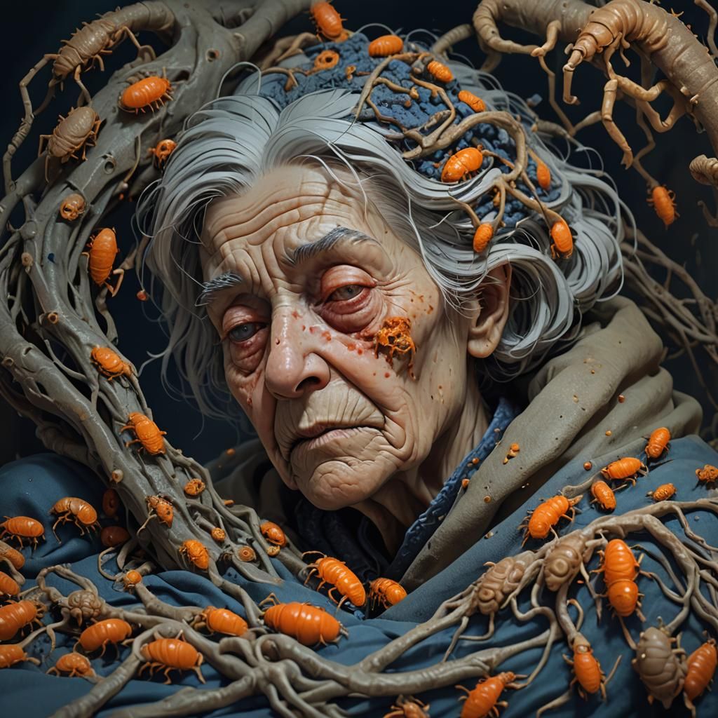 Maggot Infested Bed: Dark Fantasy Concept Art