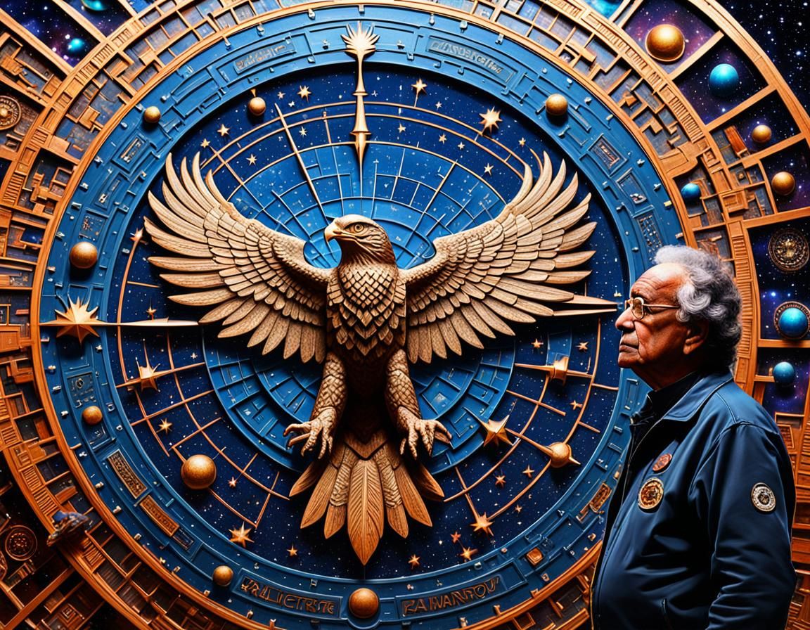 Indigenous Visionary Inspects Galactic Armory with Hawk Insi...