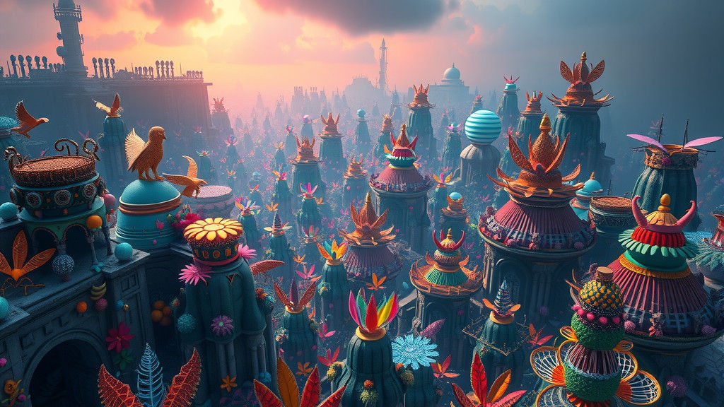 Vibrant, Hyperrealistic World Teeming with Life