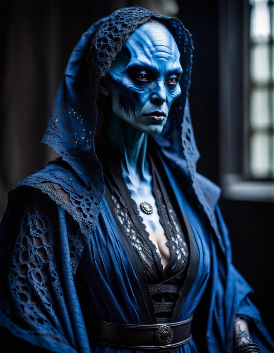 Gothic Jedi: Femdom Alien in Cinematic Portrait
