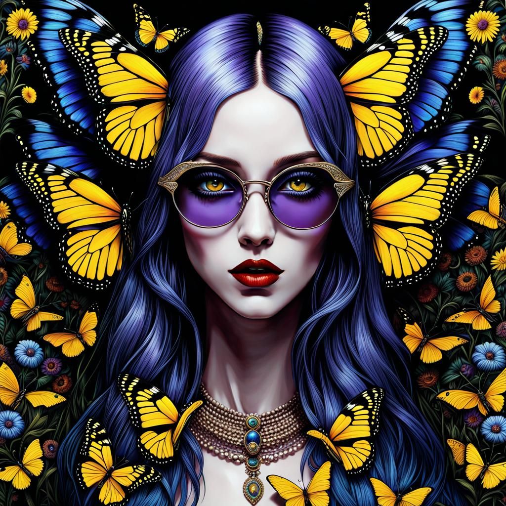Butterfly Angel: Emo, Gothic, Klimt-Inspired Surrealism