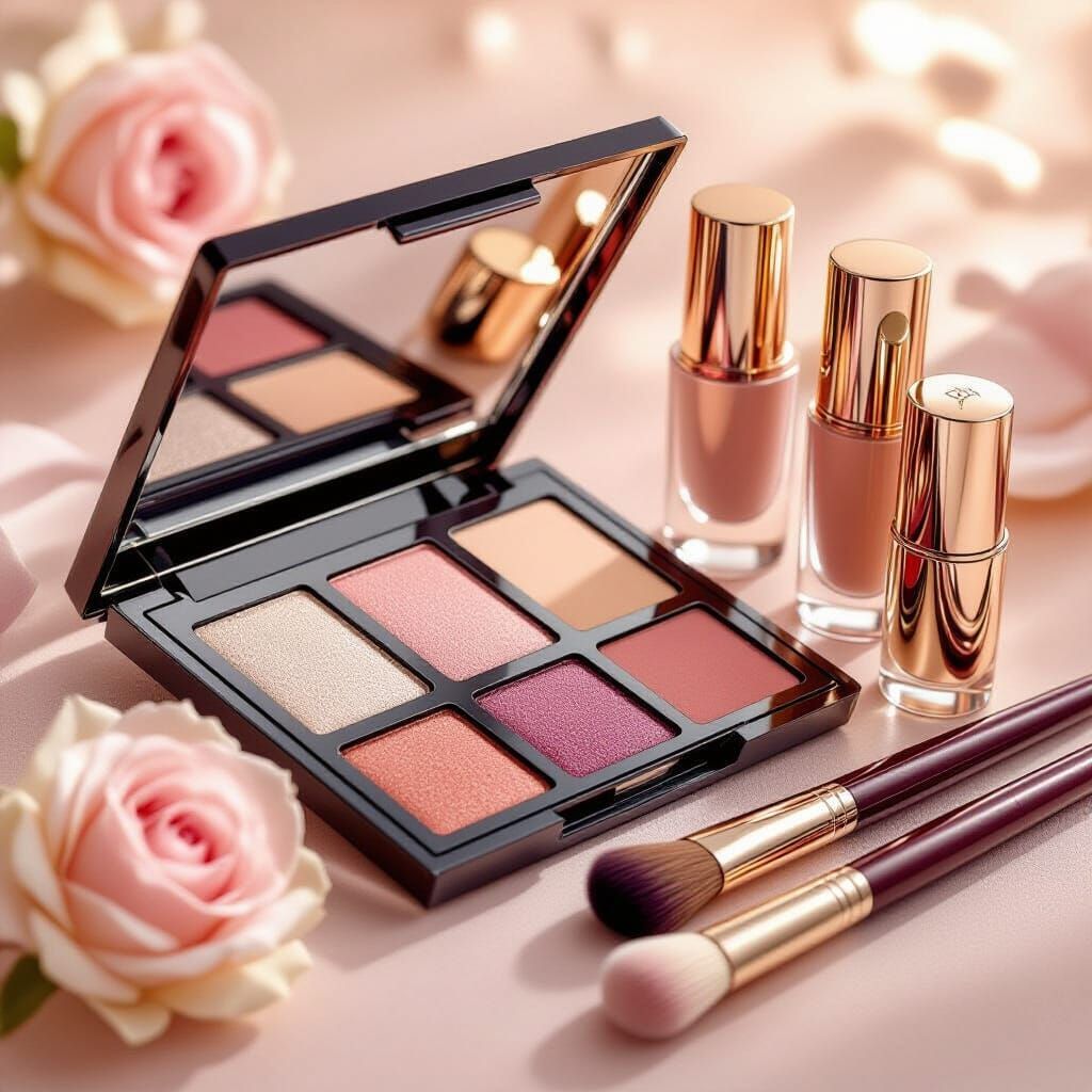 Luxurious Cosmetic Palette in Soft Studio Light