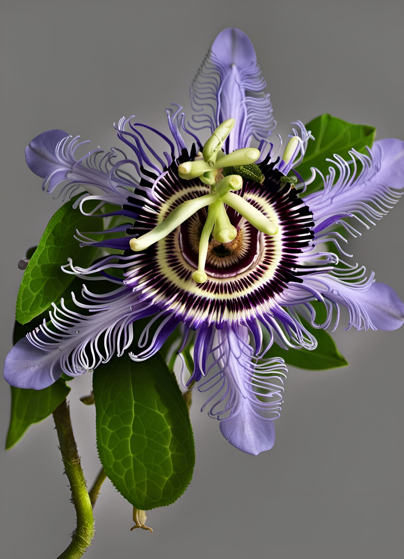 Passionflower Specimen in Chiaroscuro Lighting