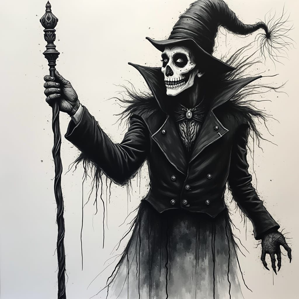 Mannerism Acrylic Art in Ink Drawing Style