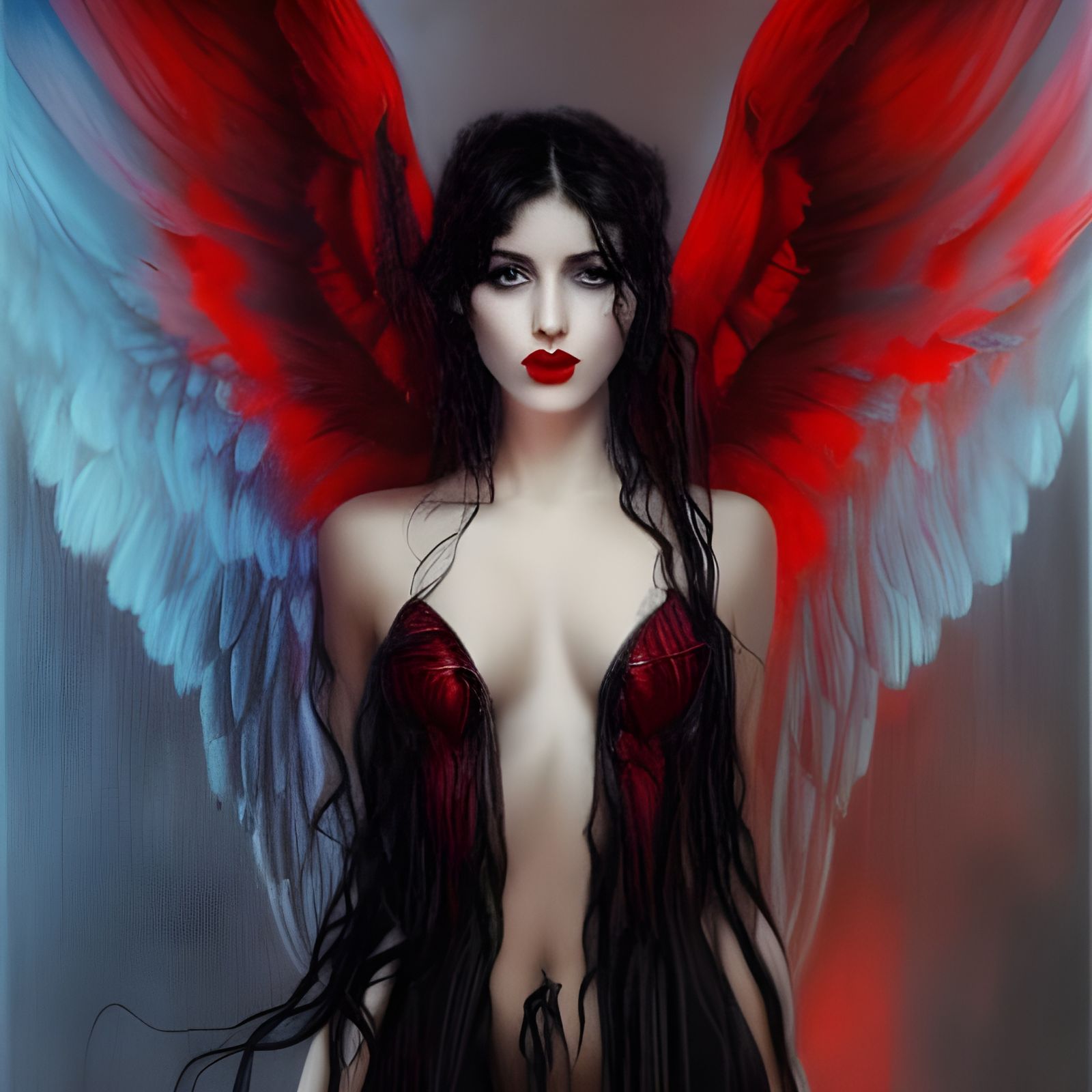 Fallen Angel in Dark Room: Fantasy Concept Art