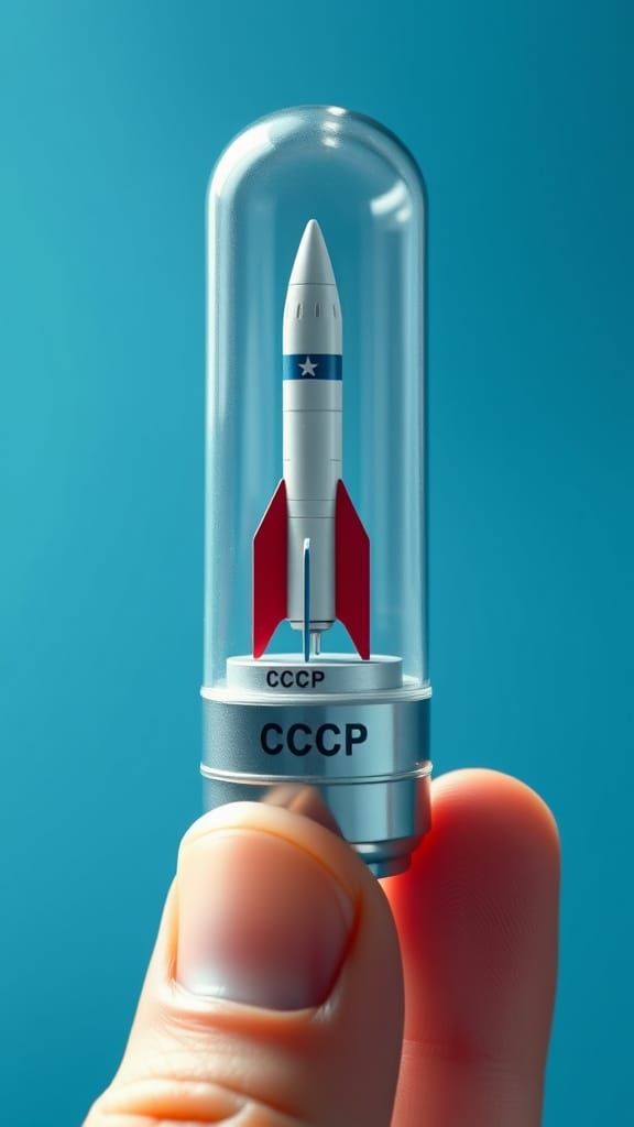 Cinematic Gashapon Capsule Diorama with Space Rocket