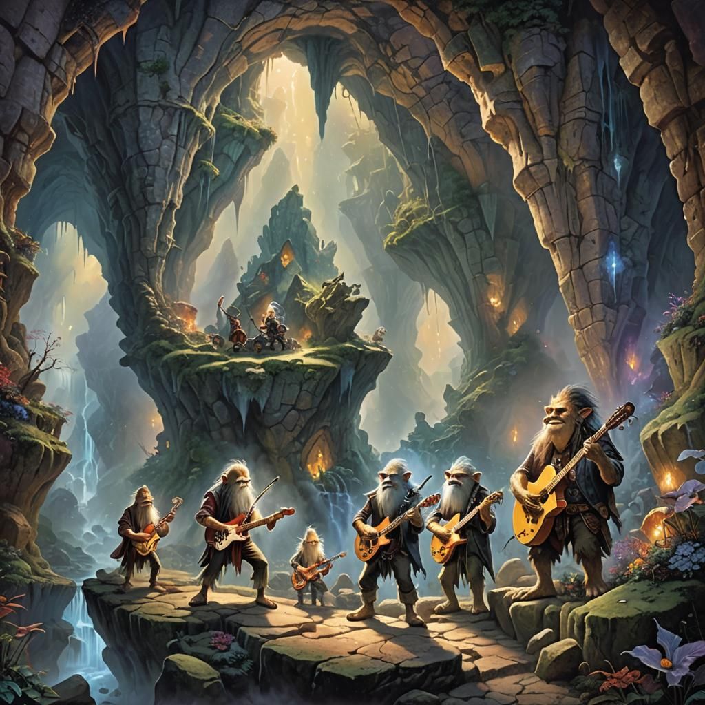 Troll Rock Band Concert in Cavern