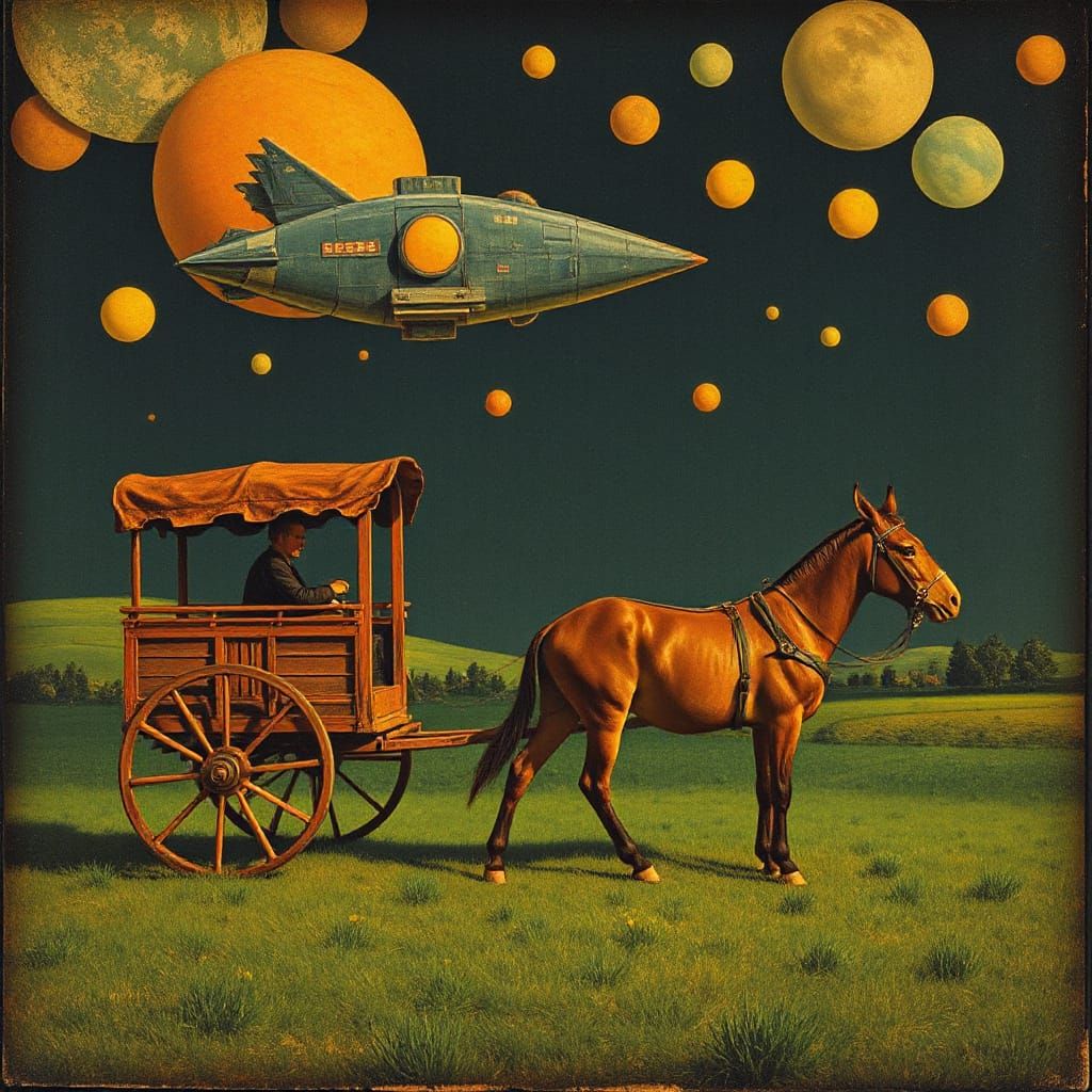 Past and Future Donkey-Cart with Photon Spaceship