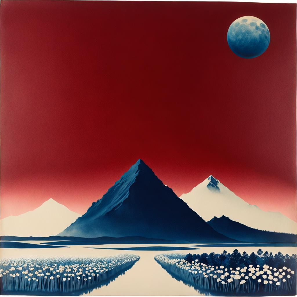 Ethereal Cyanotype Landscapes with Floral Details