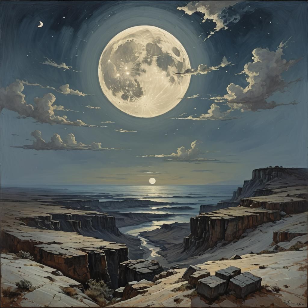 Pale Moon's Light: An Oil Painting by Gurney