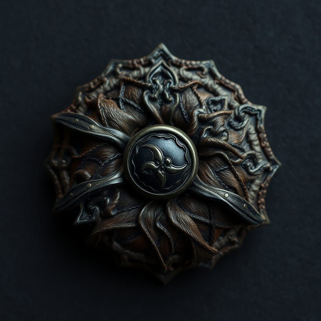 Mysterious Button in Dark Fantasy Style
