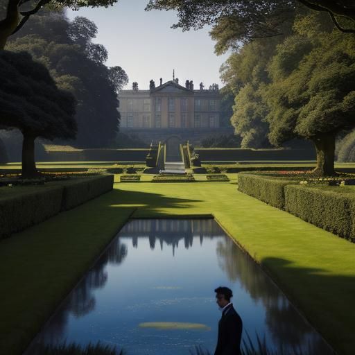 Ethereal Landscape with Silhouettes in the Style of Turner