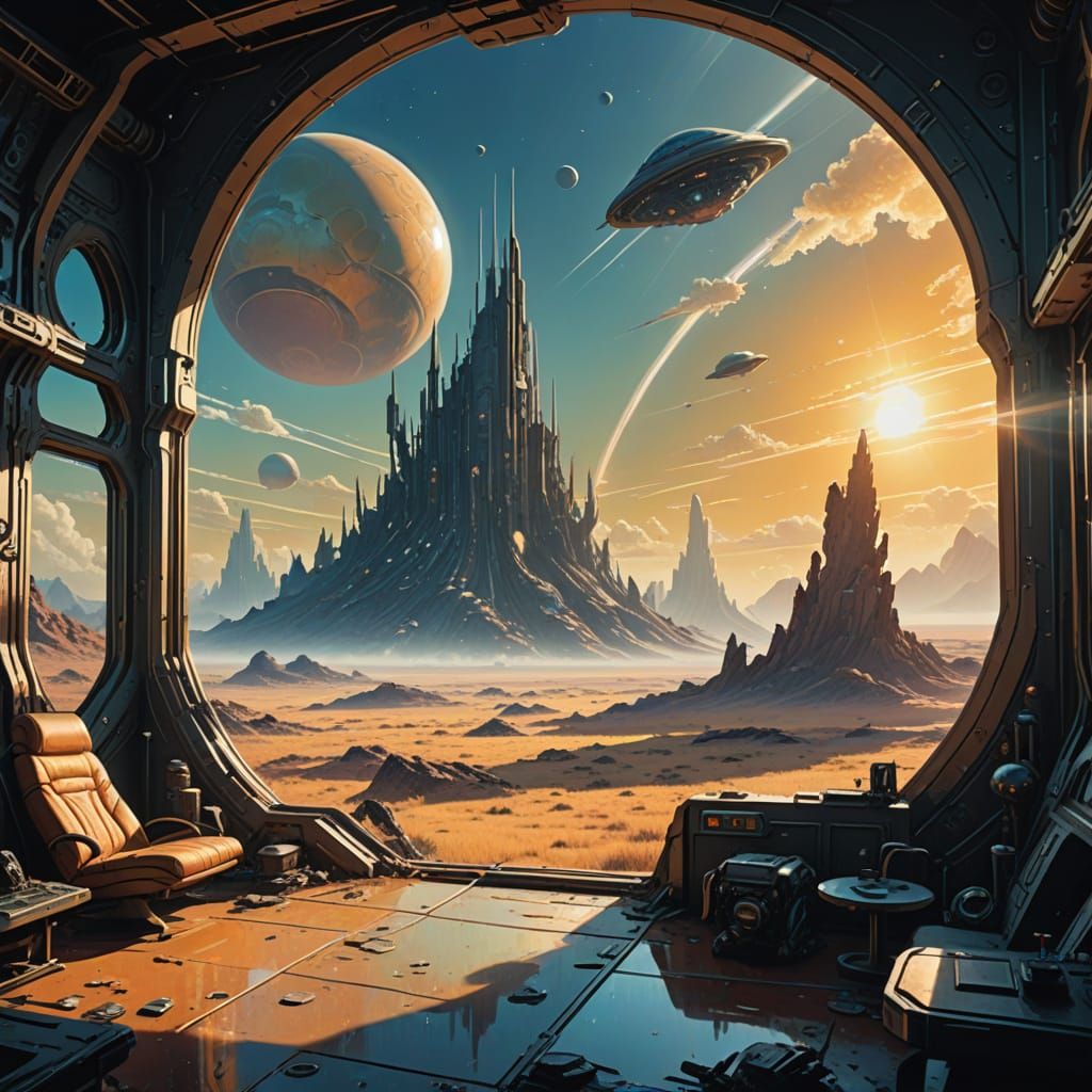 Ethereal Alien World Beyond a Window