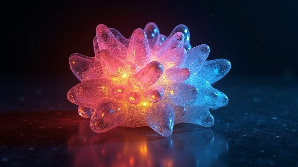Glowing Crystal Jellyfish in Space