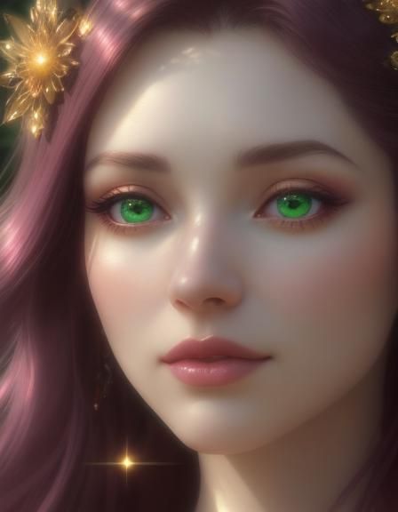 Ethereal beauty with long Burgundy red hair 5