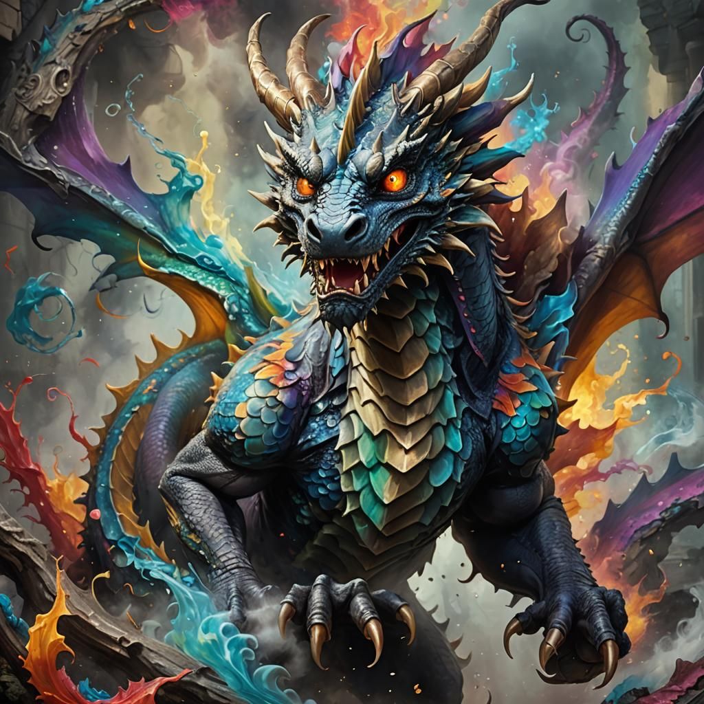 Smokey the Dragon in a Whimsical Realm