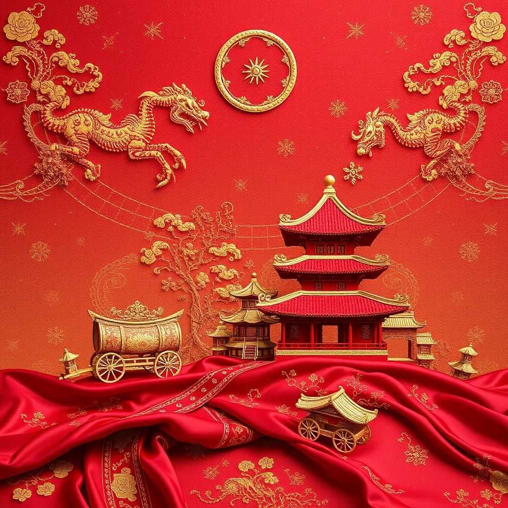 Embroidered Chinese Imperial City with Fractals