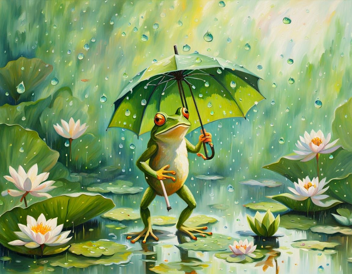 Frog in Camisole: Fantasy Oil Painting