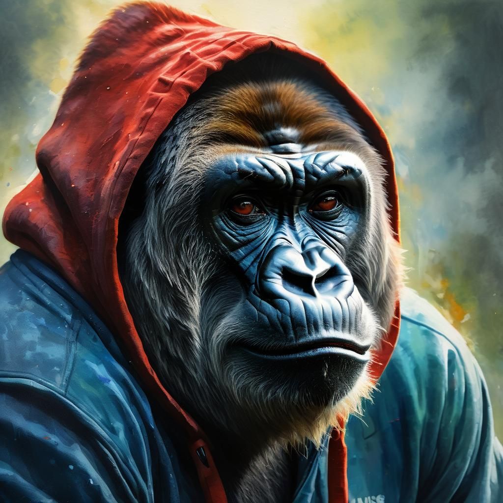 Gorilla in Warm, Golden Light