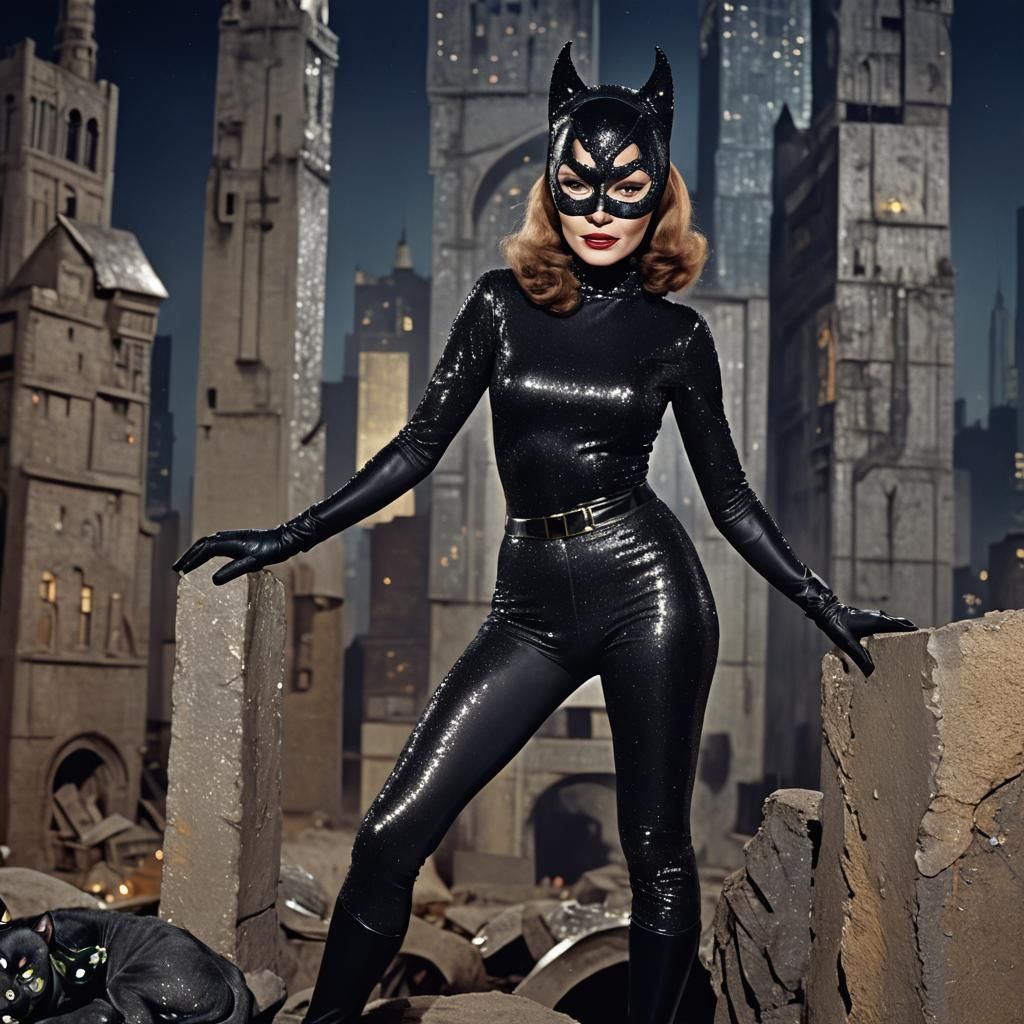Catwoman in Sequins: 1966 Batman Inspired Art