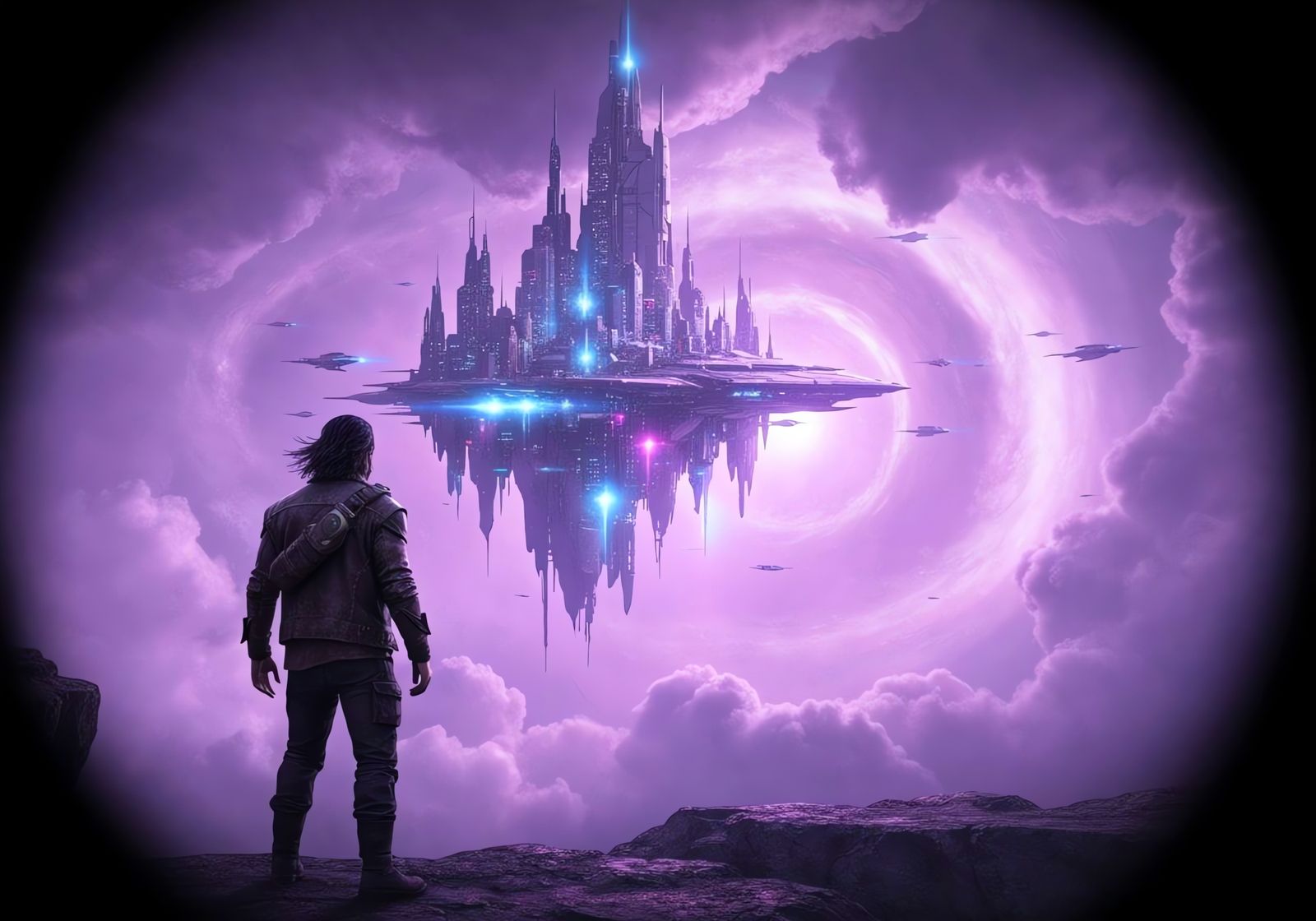 Futuristic Floating City on Venus in Cinematic Style