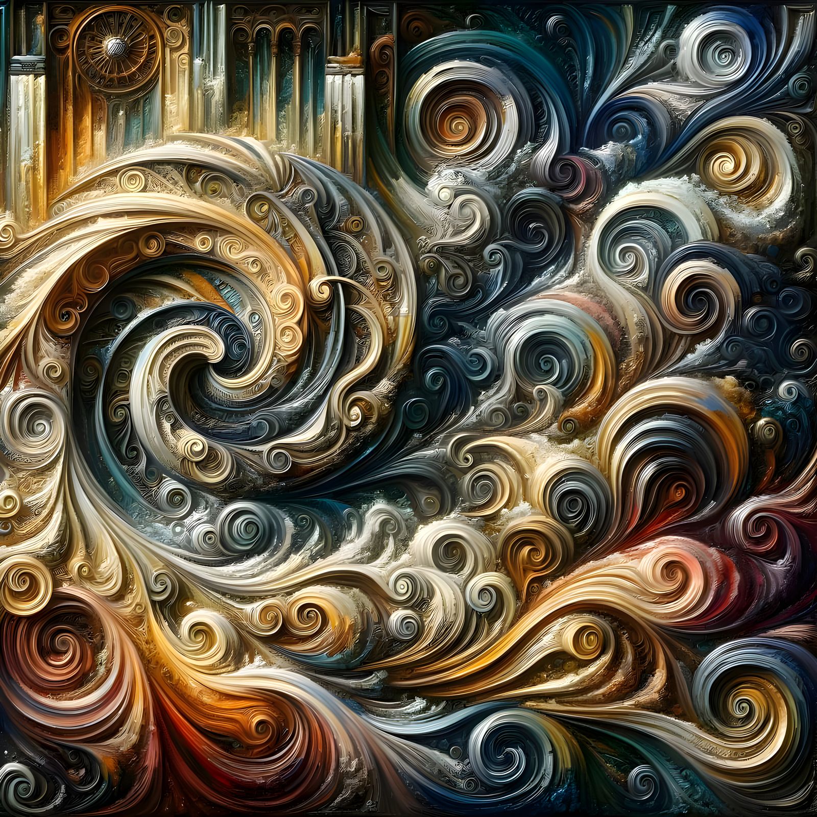 Emotive Impasto Oil Painting of Life's Journey