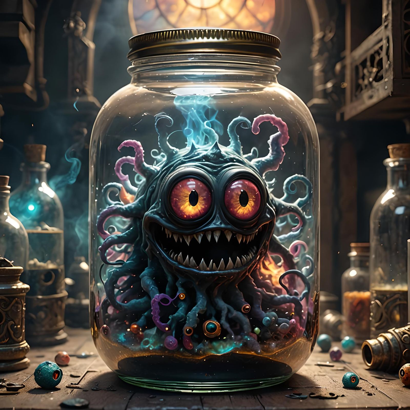 Vapor Smoke Monster in Medieval Lab