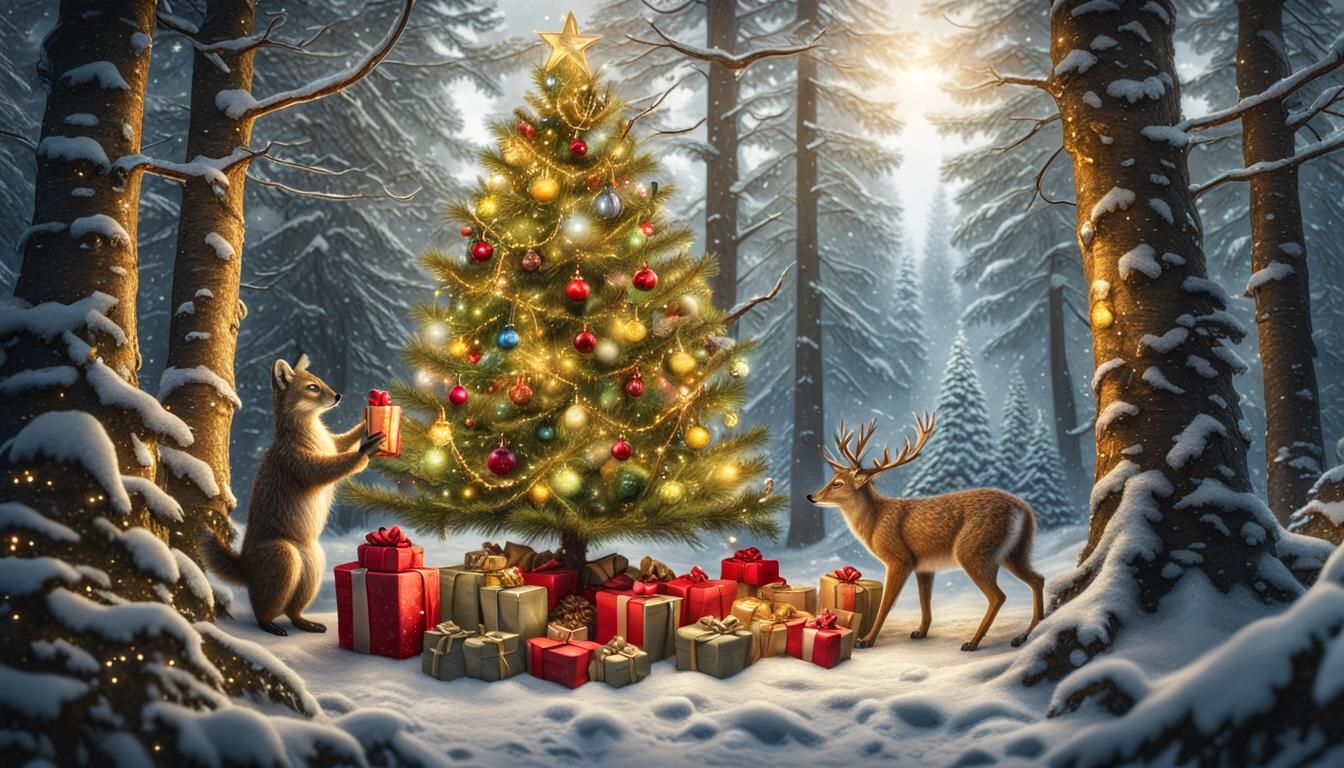 Woodland Animals' Christmas Gift Exchange