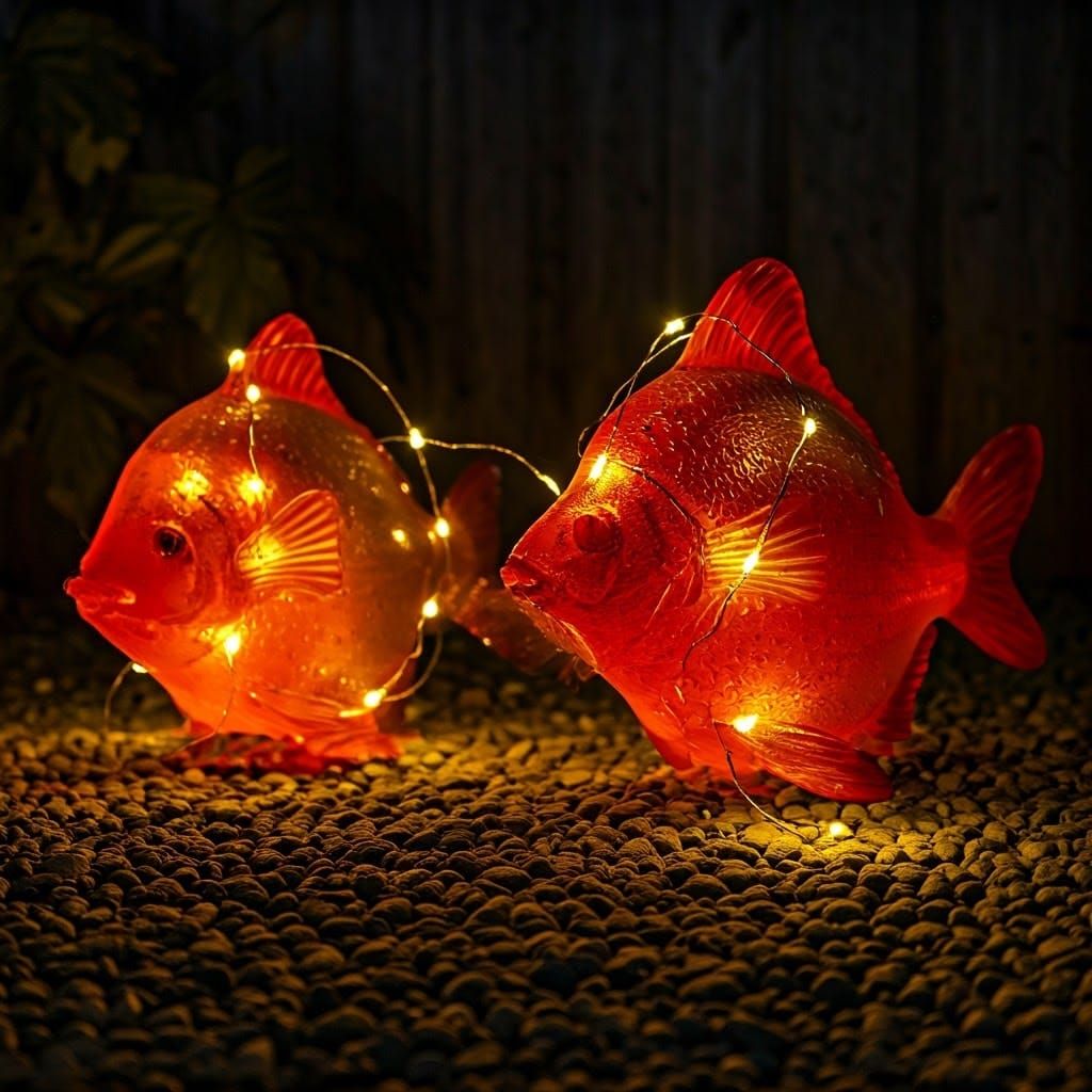 Glowing Fish Under Fairy Lights