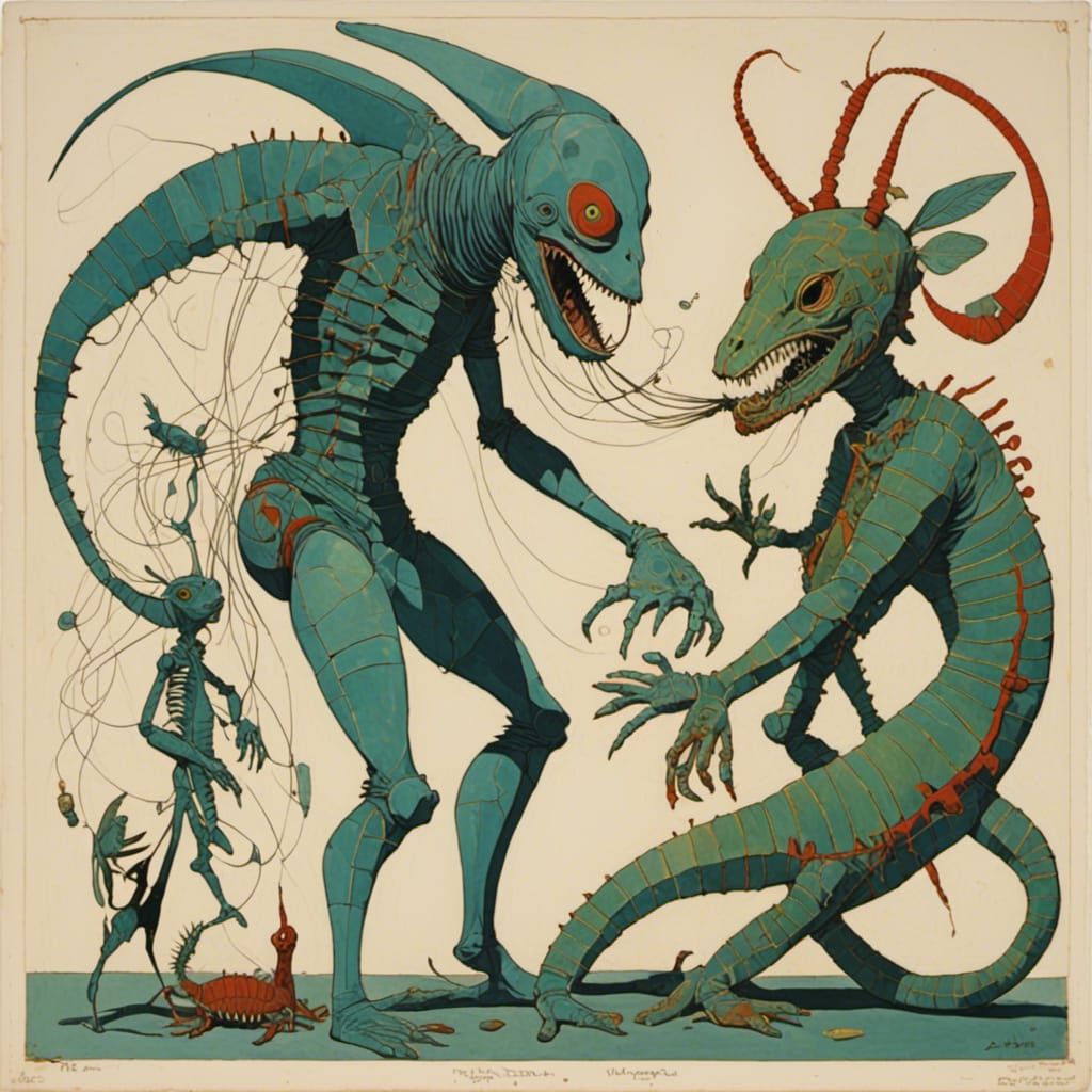 Mantis-Man vs. Centipede Girl Battle