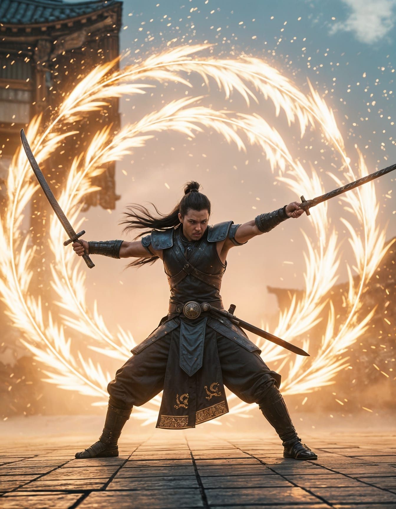 Epic Warrior Unleashing Ultimate Move Cinematic Style